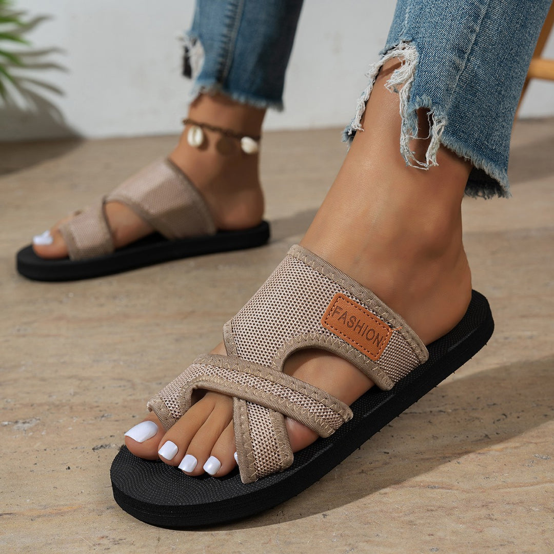 Damen  atmungsaktive Mesh-Zehentrenner-Sandale mit verstellbarem Klettverschluss und ergonomischem Komfortfußbett Echo Archiv