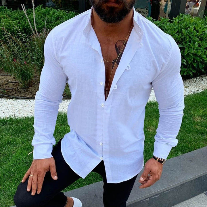 Herren Elegantes Baumwollhemd mit modernem Schnitt und feiner Textur Echoarchiv