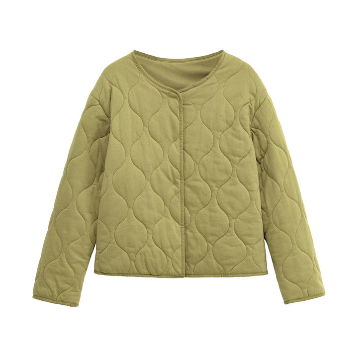 Damen Steppjacke ohne Kragen mit kastiger Silhouette und tonaler Wellensteppung Echo Archiv