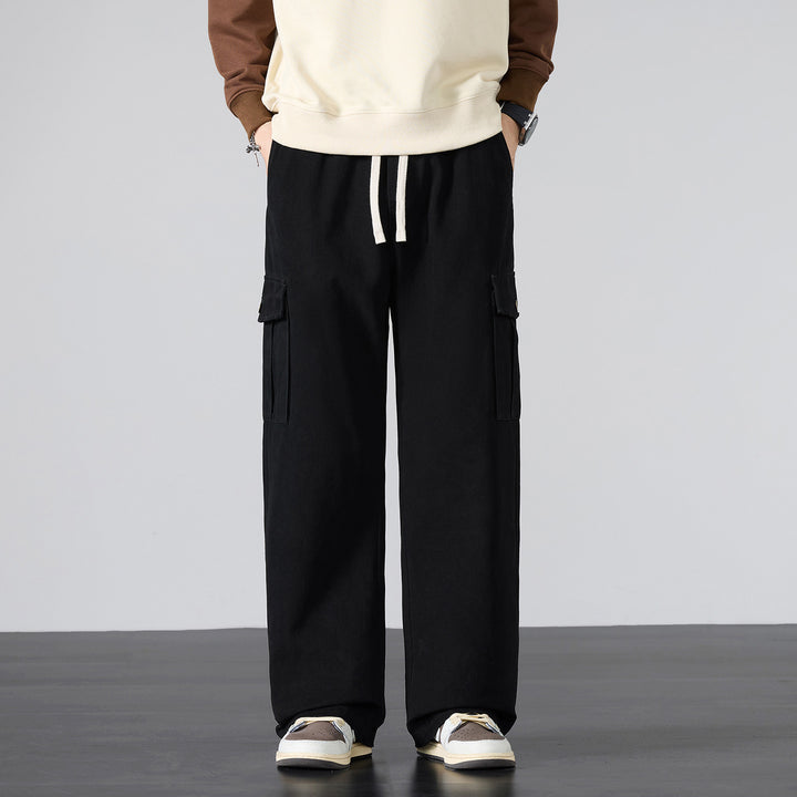 Herren Weite Cargo-Hose mit Tunnelzugbund und Multifachtaschen Echo Archiv