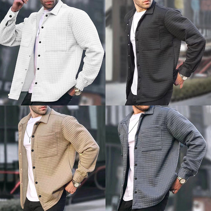 Herren Strickjacke mit strukturierter Oberfläche und praktischen Taschen Echoarchiv