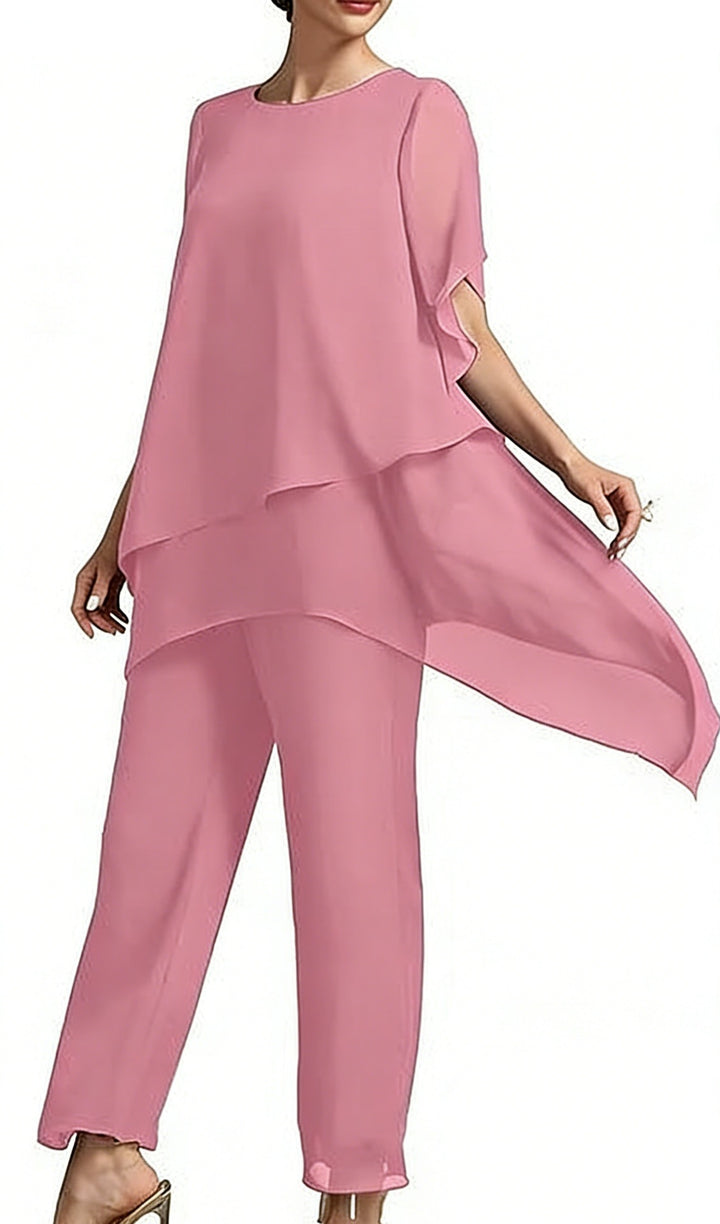 Damen Elegantes Zwei-Teiler-Set mit luftigen Ärmeln und asymmetrischem Saum Echo Archiv