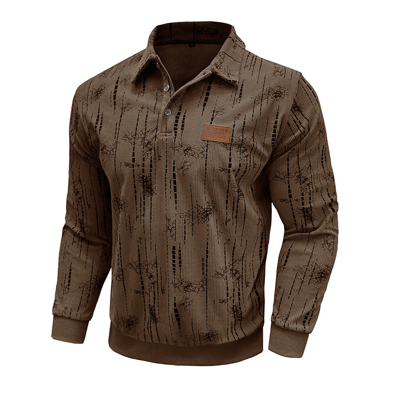 Herren lässiger Pullover mit knöpfbarem Kragen Echoarchiv