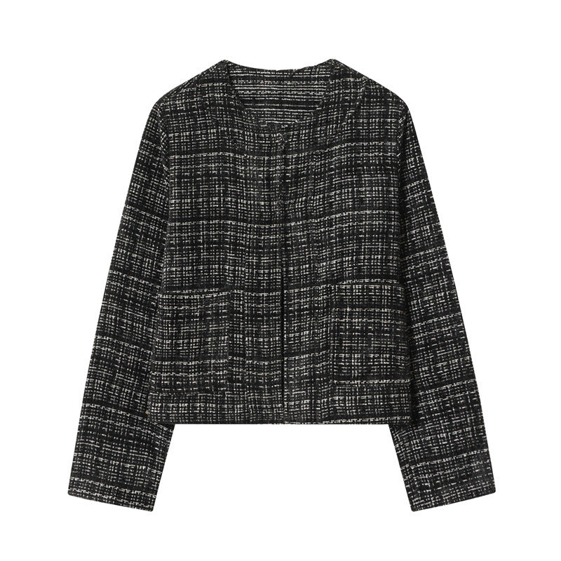 Damen Boxy-Tweedjacke im Bouclé‑Look mit verdeckter Knopfleiste und kastiger Silhouette Echo Archiv