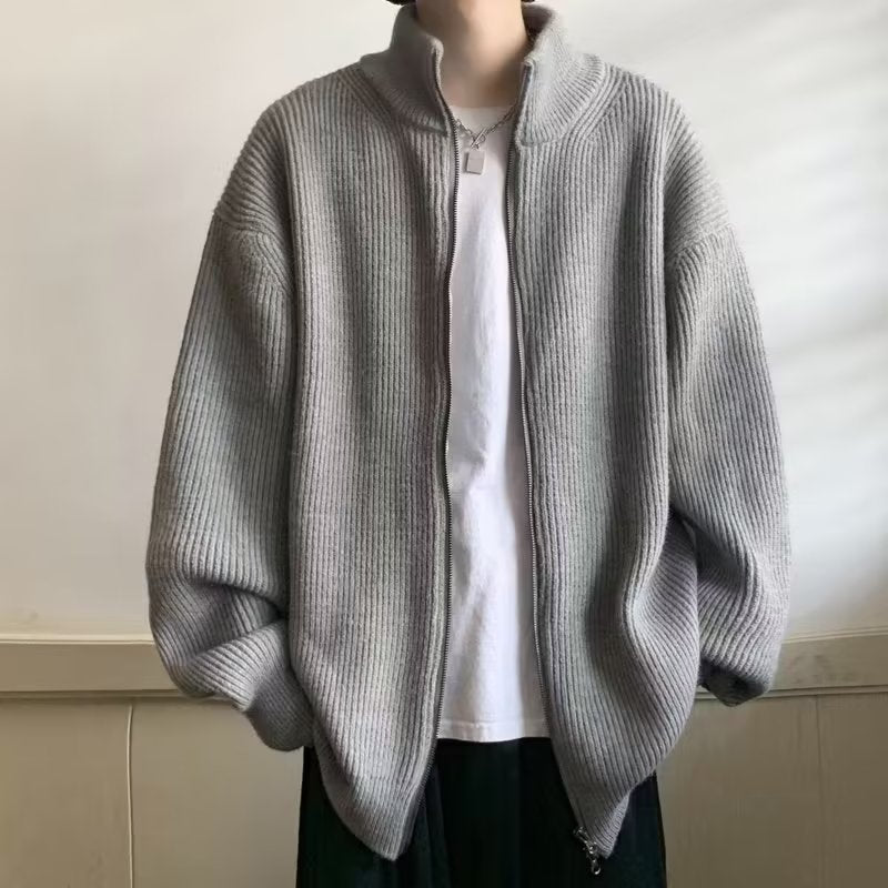 Herren Übergroße Strickjacke mit Stehkragen Echo Archiv