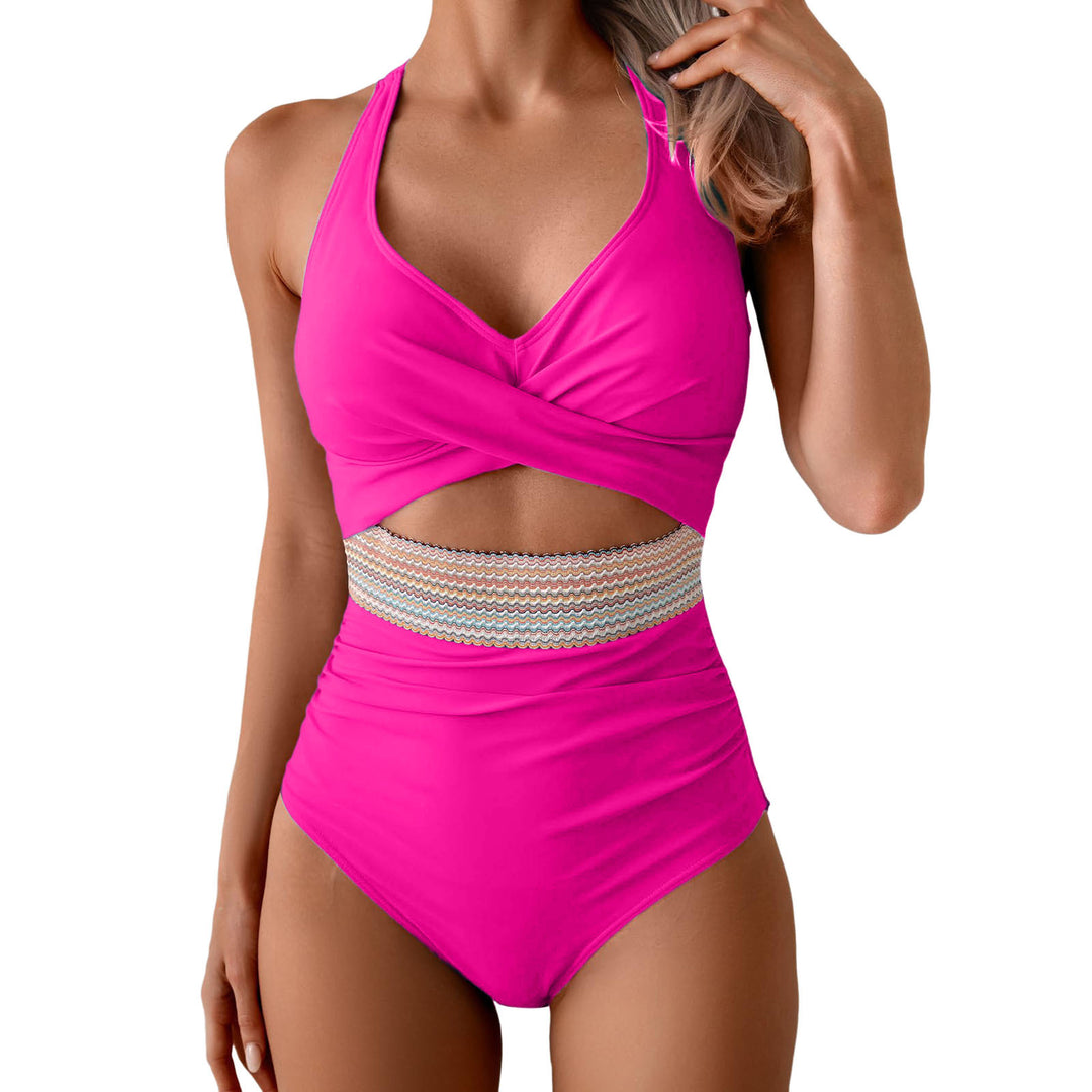 Damen Einteiliges Badeoutfit mit innovativer Wickeloptik Echo Archiv