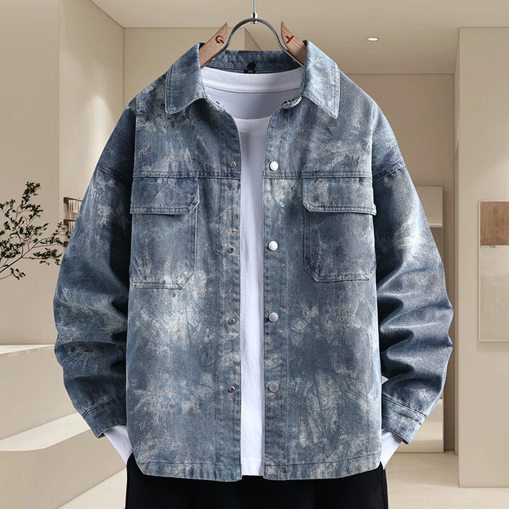 Herren Lässige Denim-Jacke mit leichtem Used-Look Echoarchiv