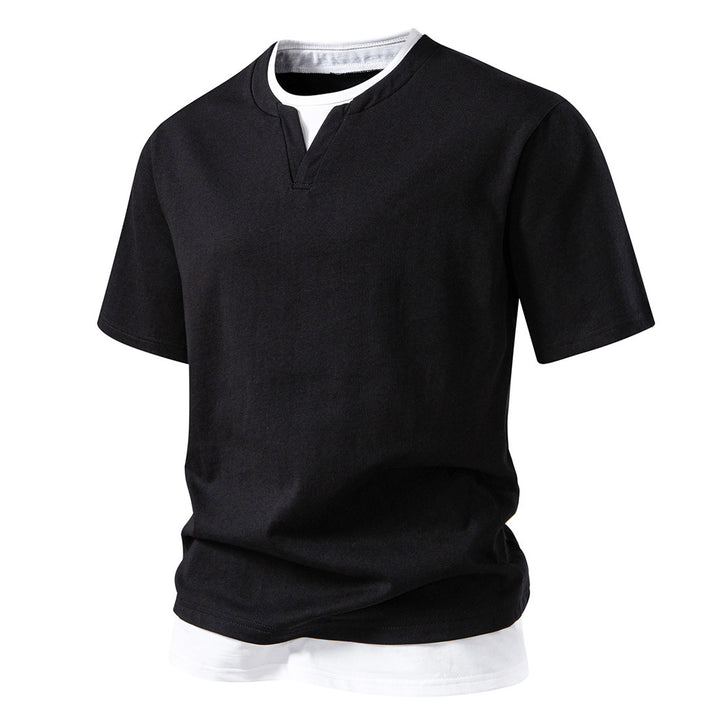 Herren lässiges V-Ausschnitt T-Shirt Echoarchiv