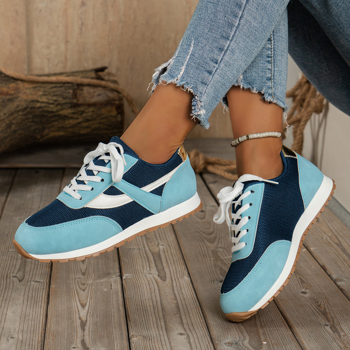 Damen  leichte Retro-Lauf-Sneaker mit verstärkter Zehenkappe, atmungsaktivem Mesh-Obermaterial und profilierter Gummilaufsohle Echo Archiv