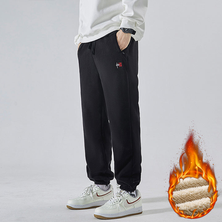 Herren Gefütterte Sweatpants mit Sherpa‑Innenfutter und elastischen Bündchen Echo Archiv