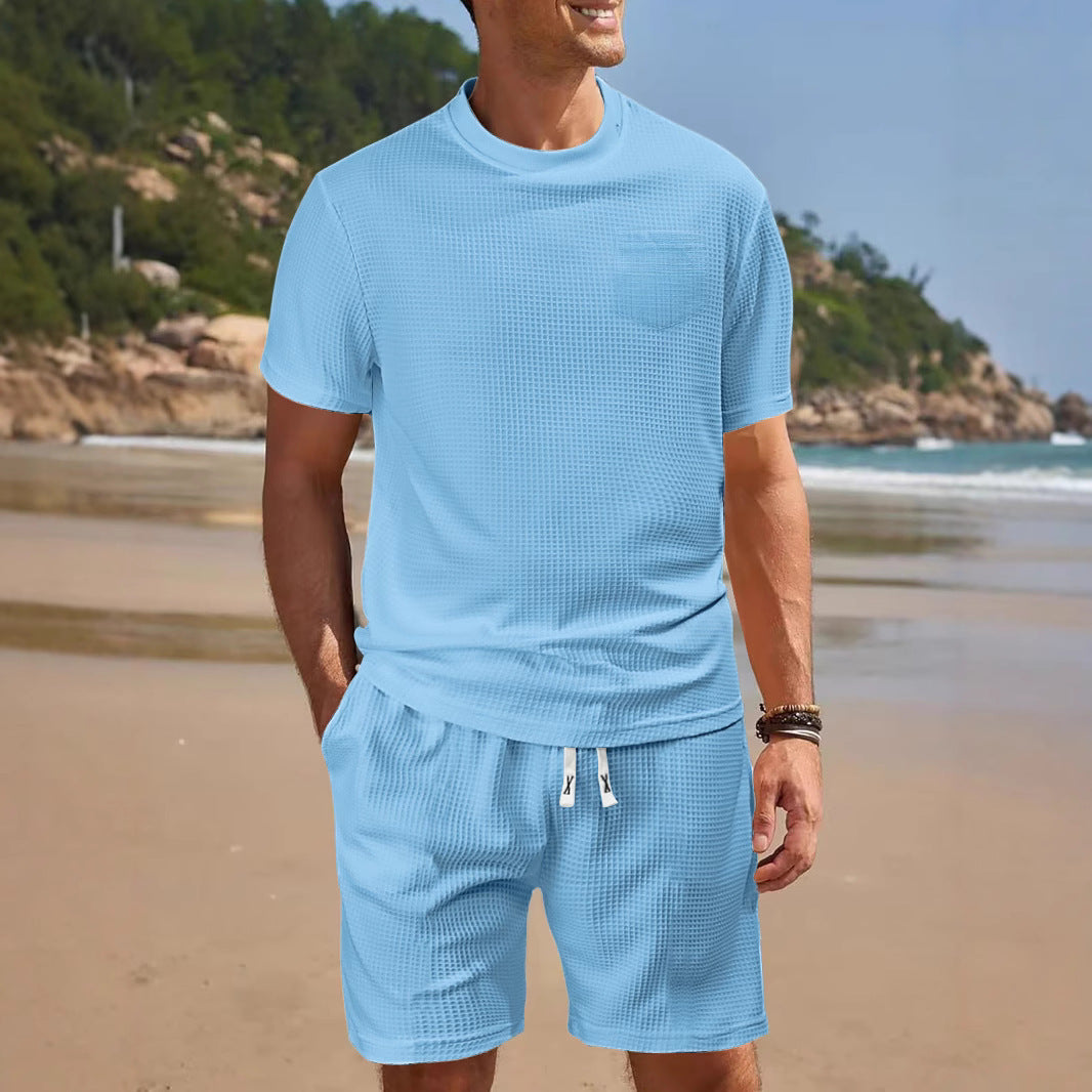 Herren Freizeit-Loungewear Set aus atmungsaktivem Material mit Taschen Echoarchiv