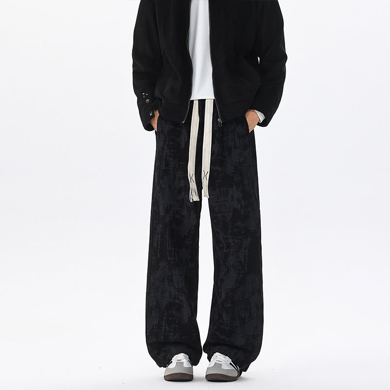 Herren Weit geschnittene Loungehose mit abstraktem Allover‑Print, elastischem Bund und Tunnelzug Echo Archiv