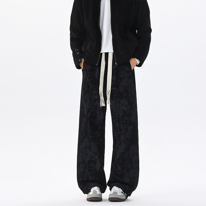 Herren Weit geschnittene Loungehose mit abstraktem Allover‑Print, elastischem Bund und Tunnelzug Echo Archiv
