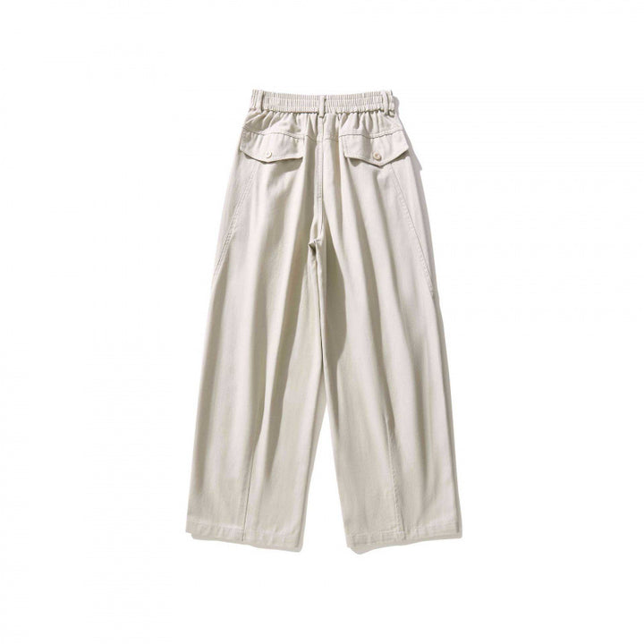 Damen Weite Bundfaltenhose mit hohem Bund und geradem weitem Bein Echo Archiv