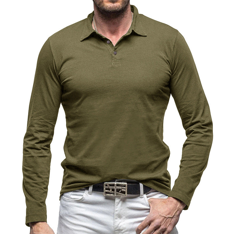 Herren Langarm Poloshirt mit hochwertigem Baumwollstoff Echoarchiv
