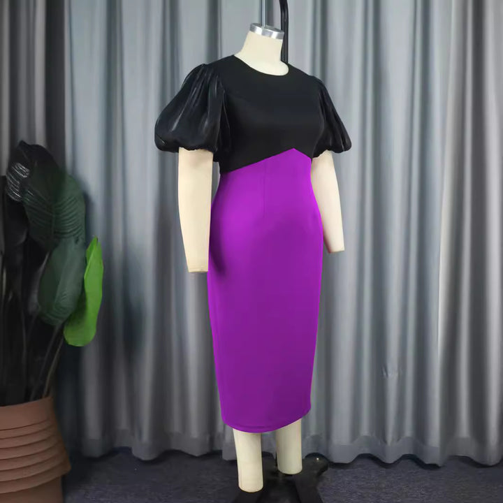 Damen Figurbetontes Kleid mit voluminösen Puffärmeln Echo Archiv