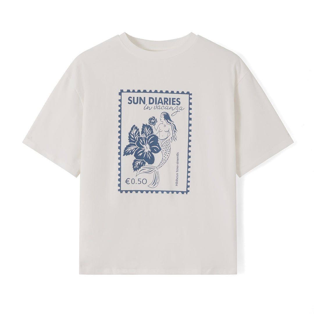 Damen T-Shirt mit künstlerischem Motiv im Vintage-Stil Echo Archiv