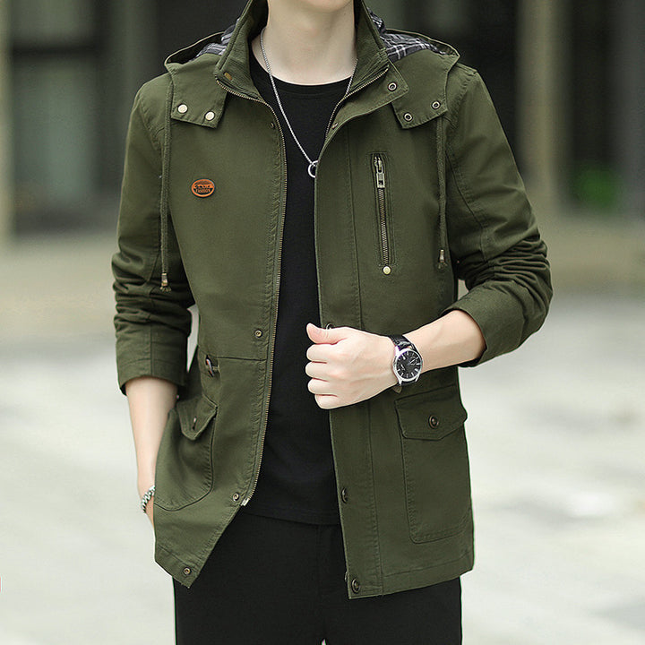Herren Kapuzen-Canvas-Parka im Urbanen Utility-Design Echoarchiv