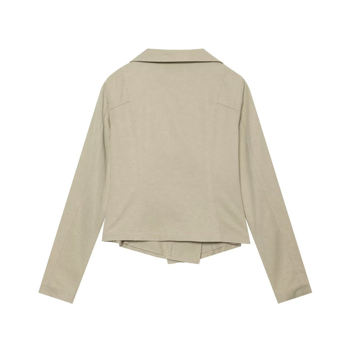 Damen Asymmetrische Bikerjacke mit Wasserfallkragen und diagonalem Reißverschluss Echo Archiv