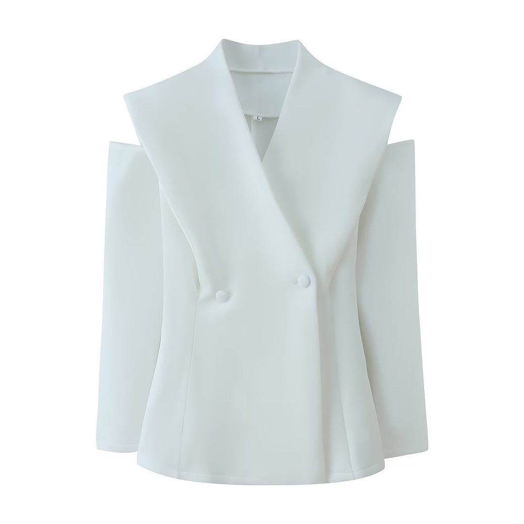 Damen elegante Blazerjacke mit modernem Schnitt und außergewöhnlichem Kragen Echo Archiv