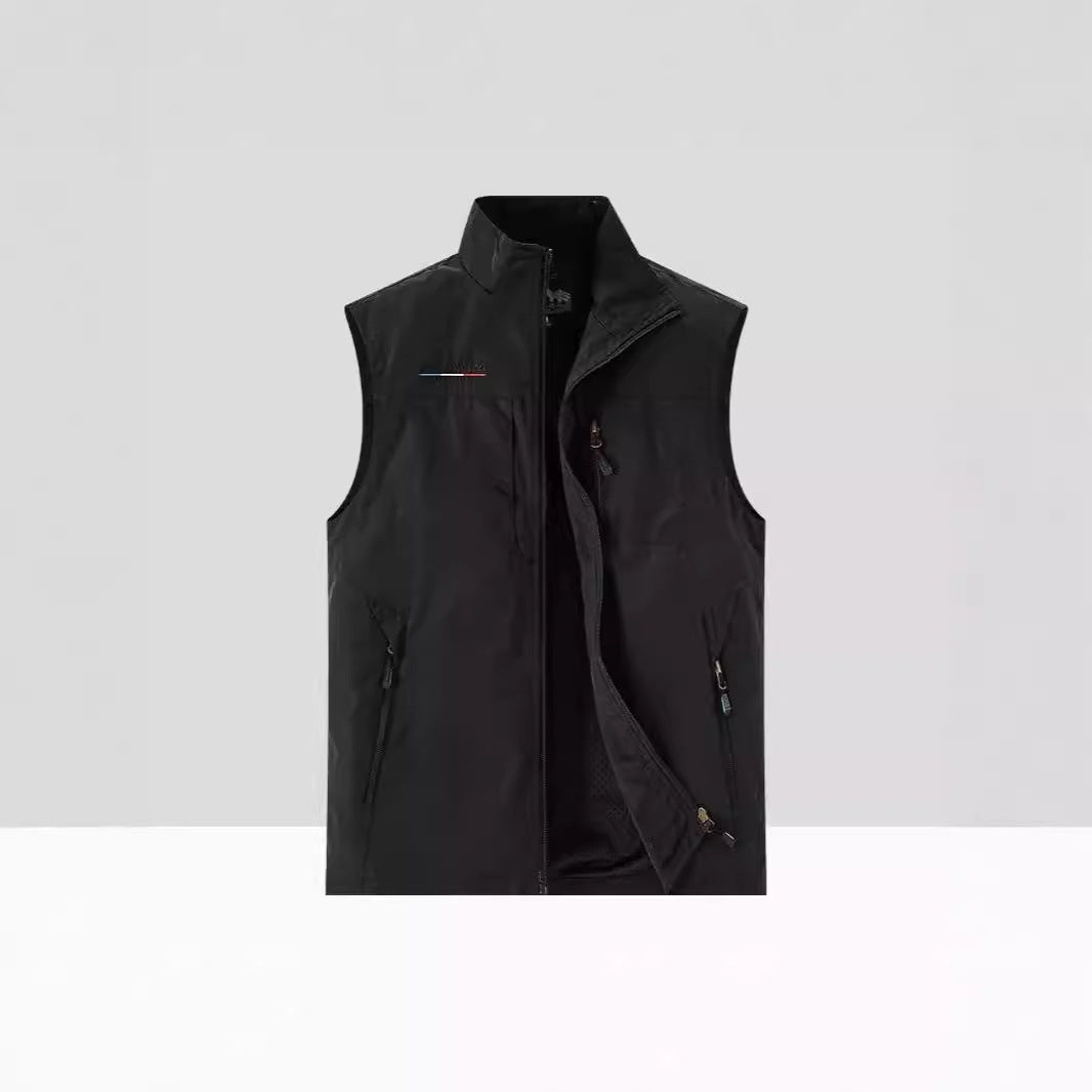 Herren Leichte multifunktionale Outdoor-Utility‑Weste mit Mesh‑Futter und mehreren Reißverschlusstaschen Echoarchiv
