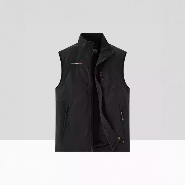 Herren Leichte multifunktionale Outdoor-Utility‑Weste mit Mesh‑Futter und mehreren Reißverschlusstaschen Echoarchiv