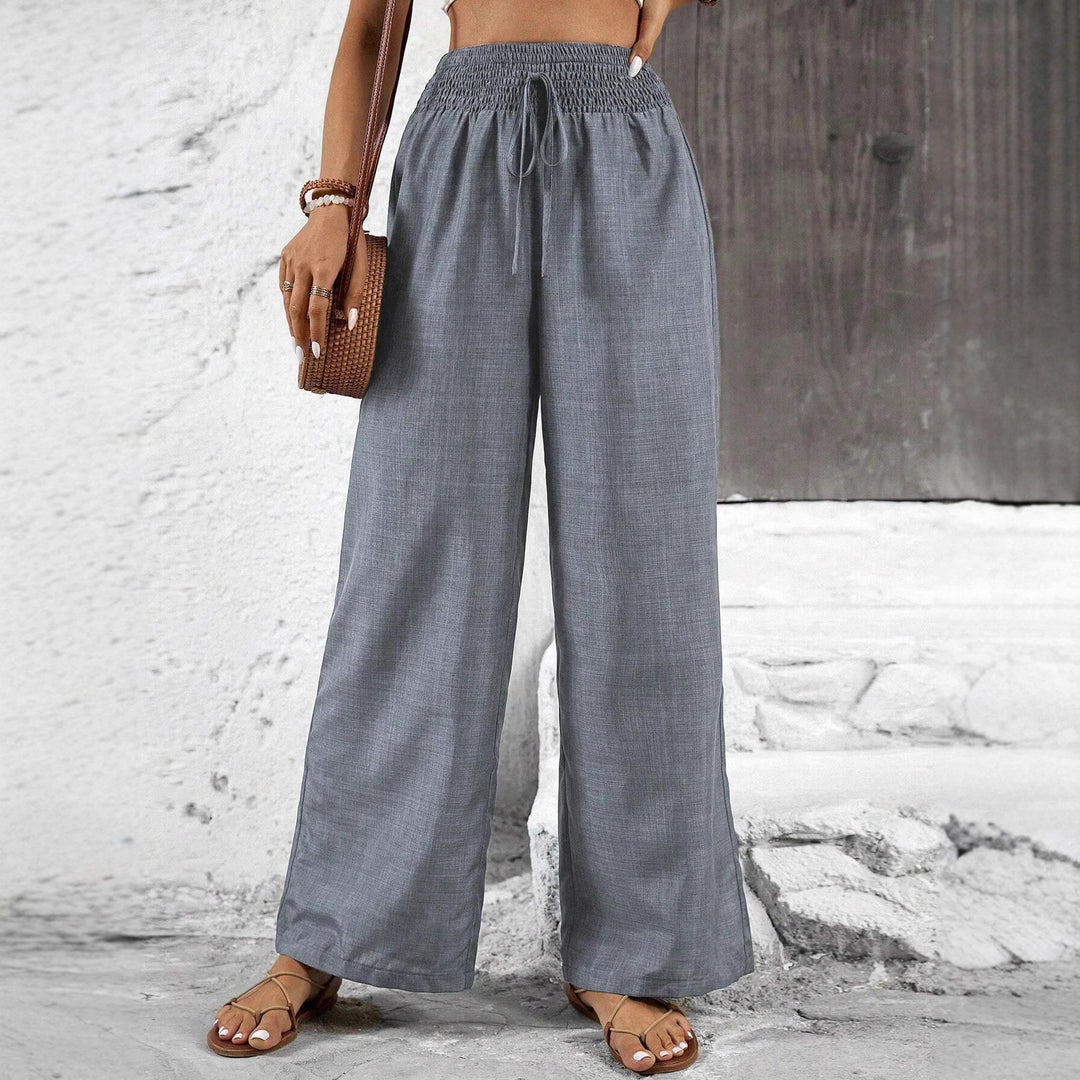 Damen weit geschnittene Sommerhose mit elastischem Bund und Kordelzug Echo Archiv