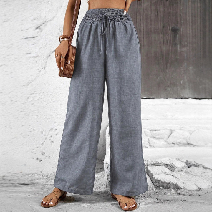 Damen weit geschnittene Sommerhose mit elastischem Bund und Kordelzug Echo Archiv