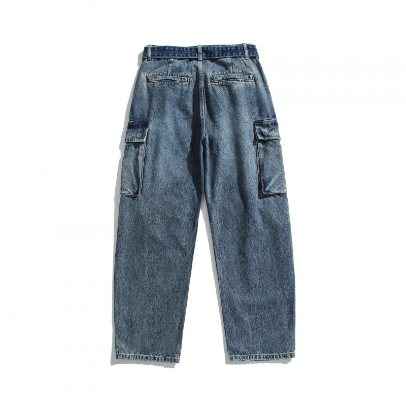 Damen Cargo-Jeans mit hohem Bund, weitem Relaxed-Fit und abnehmbarem Denim-Gürtel Echo Archiv