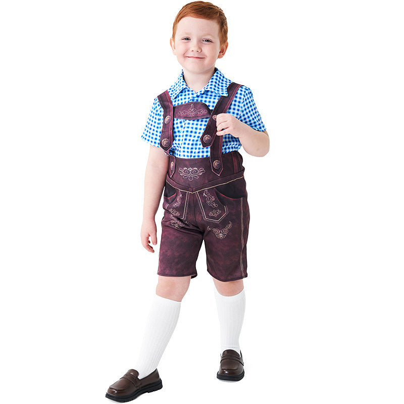 Herren nan kurze Trachtenlederhose mit verstellbaren Trägern und traditioneller Stickerei Echo Archiv