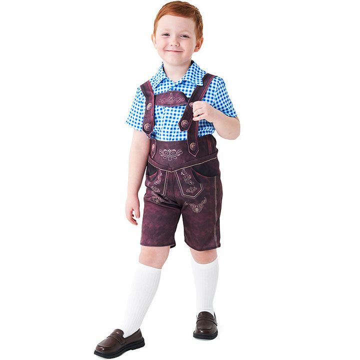 Herren nan kurze Trachtenlederhose mit verstellbaren Trägern und traditioneller Stickerei Echo Archiv