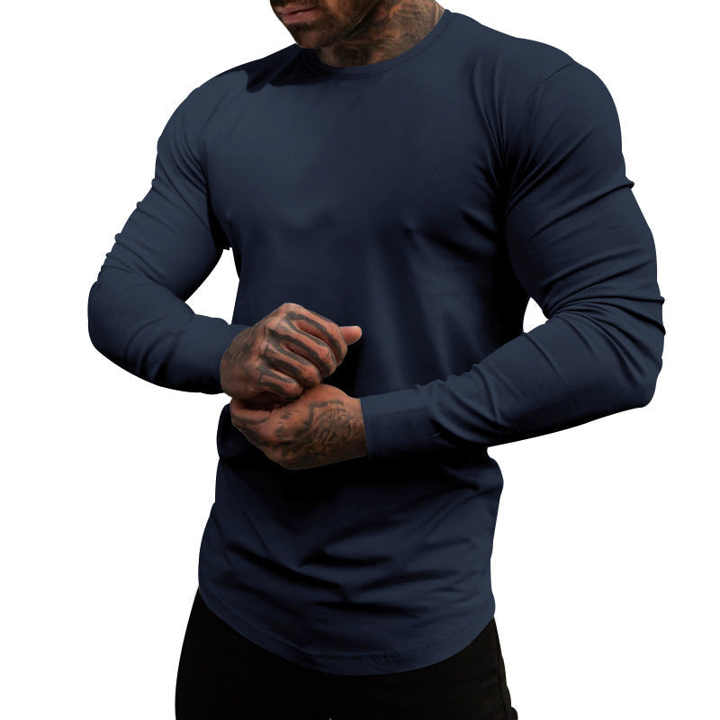 Herren Langarmshirt aus weichem, elastischem Baumwollmix mit Rundhalsausschnitt Echoarchiv