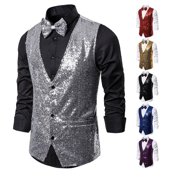 Herren Glamouröse Sequin-Weste Echoarchiv