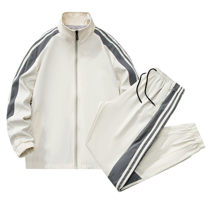 Herren Classic Sport Trainingsset mit Stehkragen, durchgehendem Reißverschluss und elastischen Zugbundhosen – Marzano