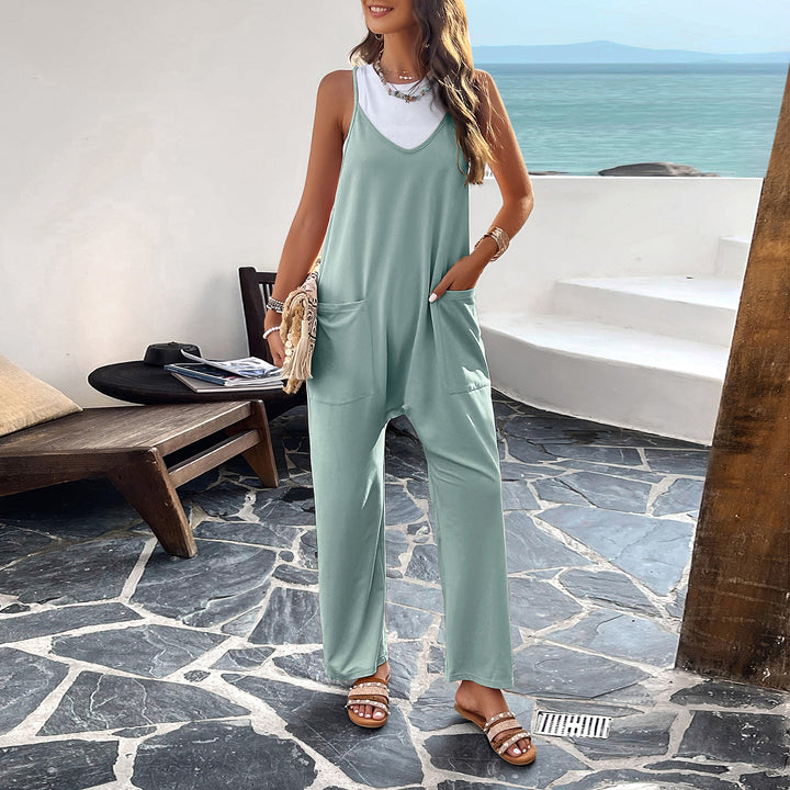 Damen Lässiger Jumpsuit mit praktischen Taschen und verstellbaren Trägern Echo Archiv
