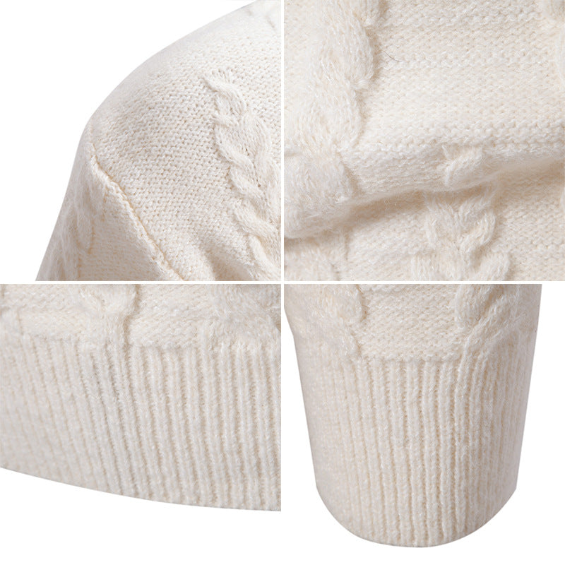 Herren Feinstrickpullover mit Kabelmuster und hohem Kragen Echoarchiv