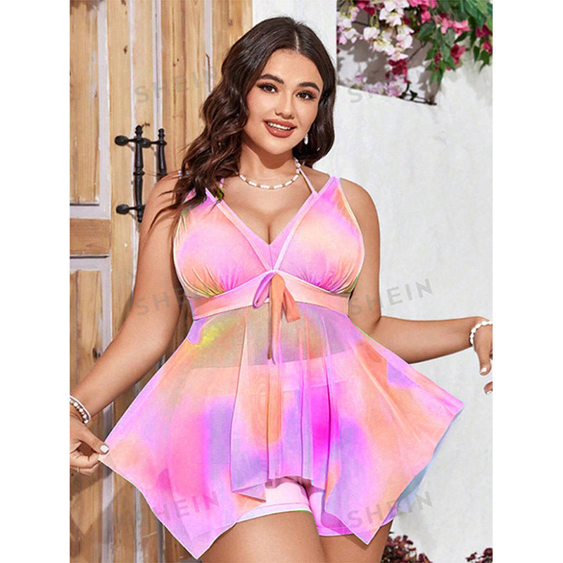 Damen Bikiniset mit fließendem Überwurf und verstellbaren Trägern Echo Archiv