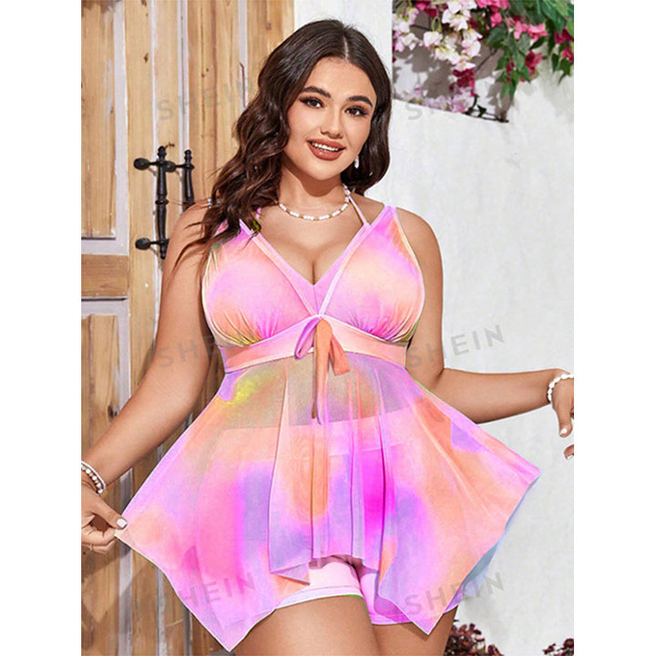 Damen Bikiniset mit fließendem Überwurf und verstellbaren Trägern Echo Archiv