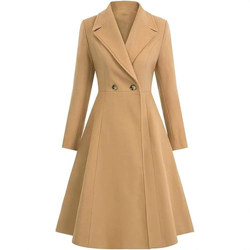 Damen Eleganter Oversize-Mantel mit doppelter Knopfreihe – Montévia