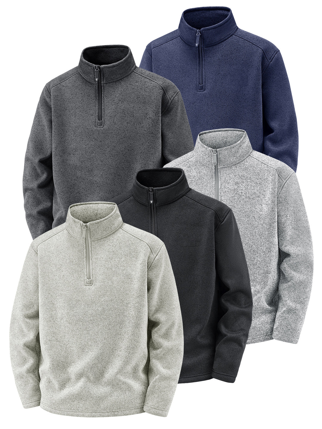 Herren Thermischer Strick-Fleecepullover mit halbem Reißverschluss und Stehkragen Echo Archiv