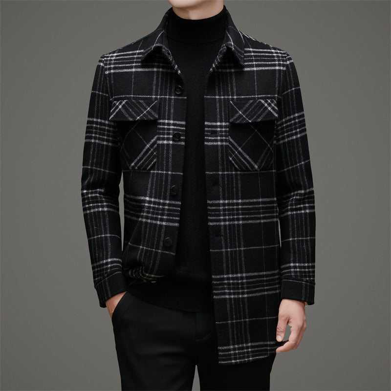 Herren gesteppte Flanelljacke mit Karomuster und praktischen Taschen Echoarchiv