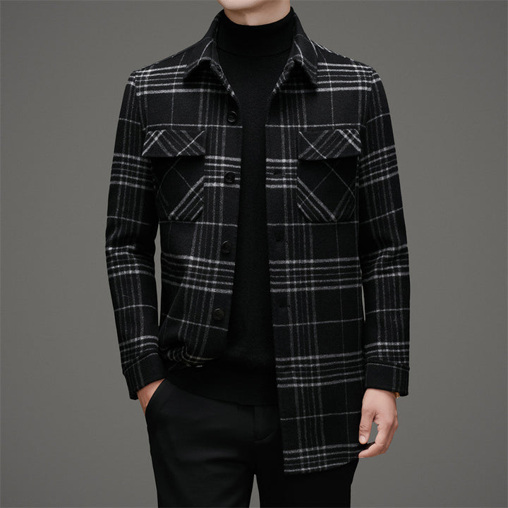 Herren gesteppte Flanelljacke mit Karomuster und praktischen Taschen Echoarchiv