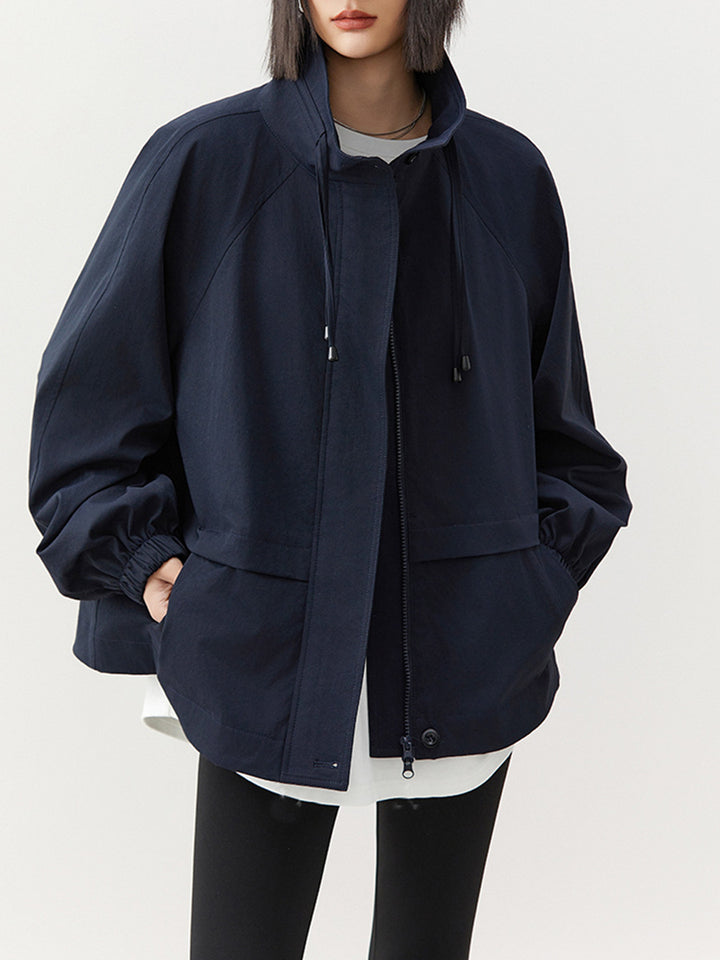 Damen lässige Übergangsjacke mit hohem Kragen Echoarchiv