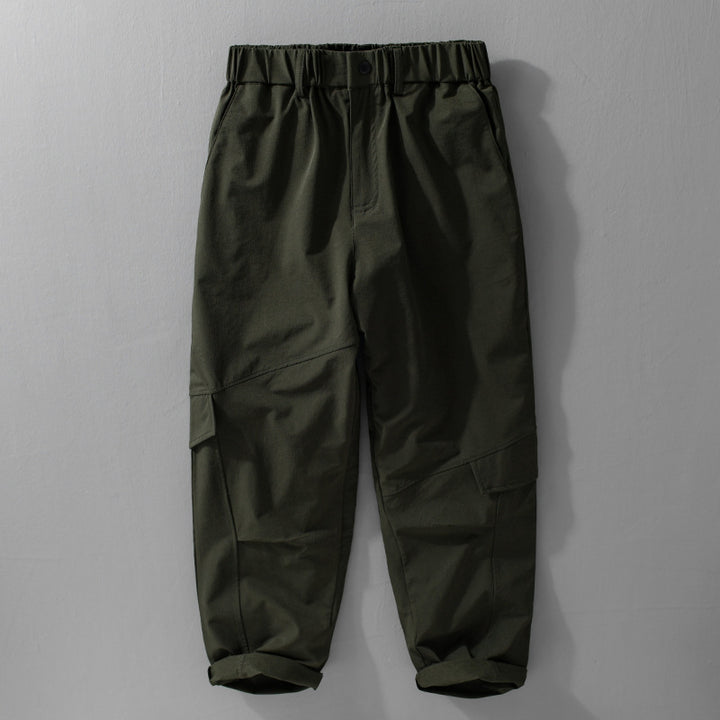 Herren Utility-Cargo-Hose mit elastischem Bund, Knieabnähern und Klappentaschen Echoarchiv