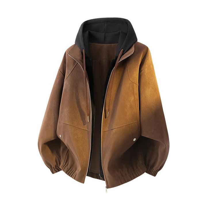 Damen Oversize Kapuzenjacke mit zweilagiger Kontrastkapuze und elastischem Saum Echoarchiv