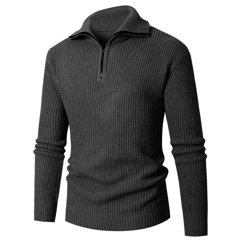 Herren Grobstruktur-Halbzip-Mockneck-Pullover aus thermoregulierendem Baumwollmix Echo Archiv