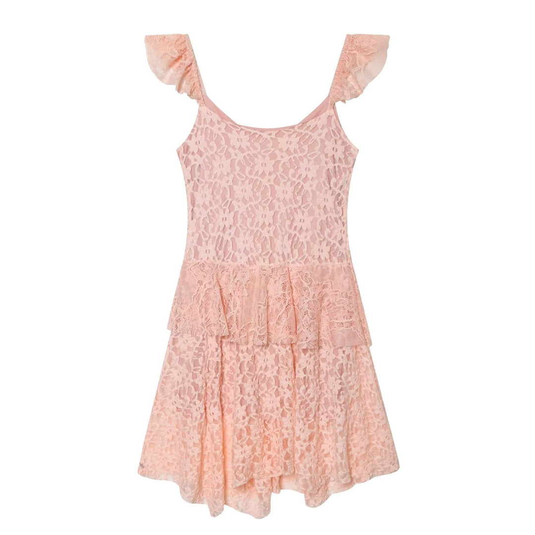Damen romantisches Spitzenkleid mit Rüschendetails Echo Archiv