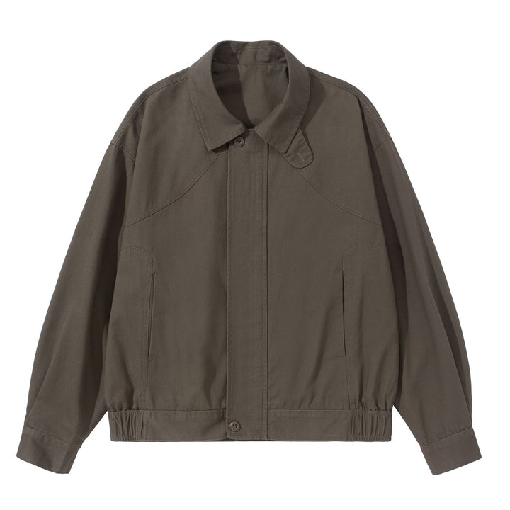 Unisex Kurz geschnittener Utility-Blouson mit Hemdkragen und elastischem Saum Echoarchiv