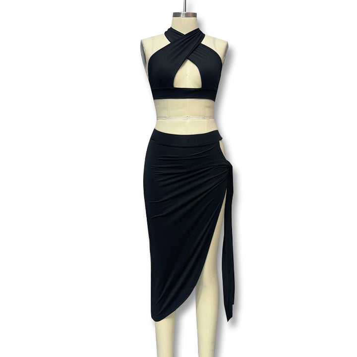 Damen Elegantes Cut-Out Kleid mit Wickeloptik und tiefem Ausschnitt Echo Archiv