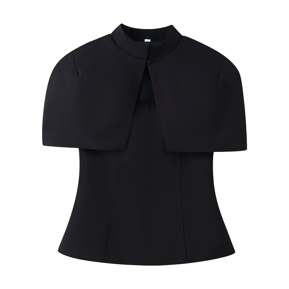 Damen Top mit Capelet-Überwurf und taillierter Peplum‑Silhouette Echoarchiv
